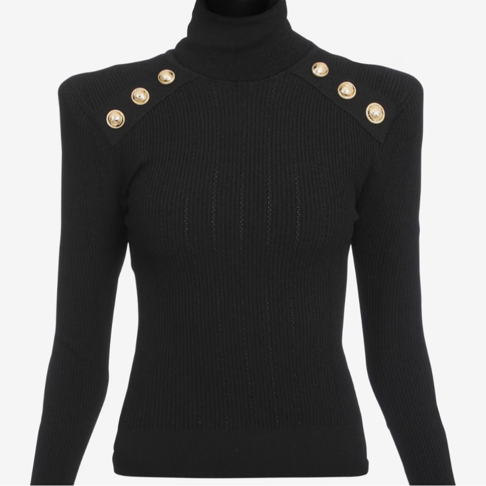 Balmain Knit jumper with gold buttons